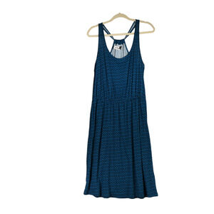Old Navy Mini Dress Women Large Blue Jersey Knit Stretch Racerback Elastic Boho
